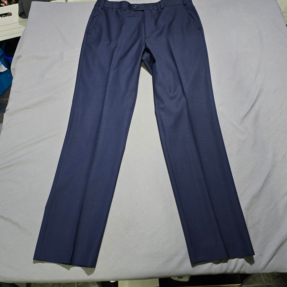 Lauren Ralph Lauren Dress Pants Mens 36W x 34L Navy Blue Wool Blend Flat Front